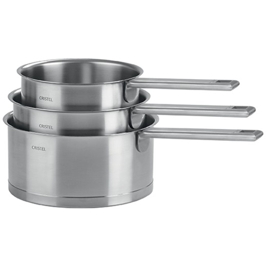 cristel Set de 3 casseroles inox brossé Inox Strate cristel Set de 3 casseroles inox brossé Inox Strate