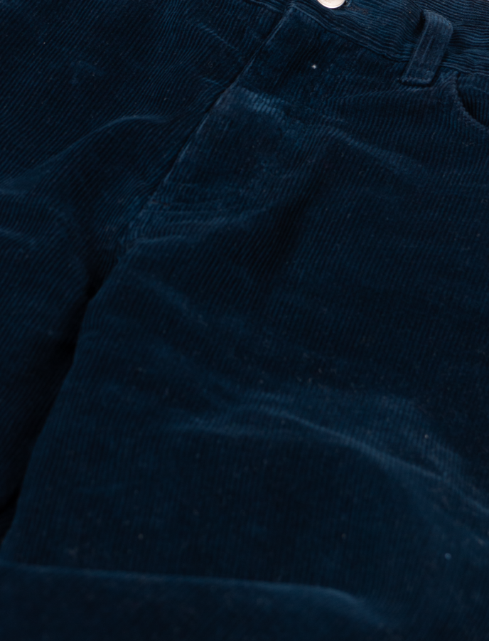 Cuisse De Grenouille CHARLES - Pantalons 5 Poches Velour Bleu Marine