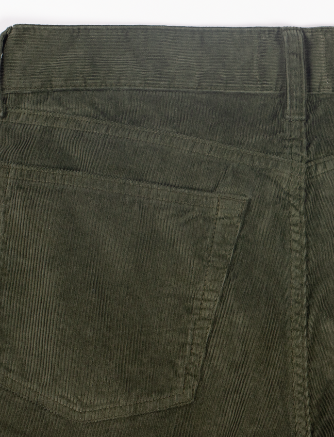 Cuisse De Grenouille CHARLES - Pantalons 5 Poches Velour Vert Kaki