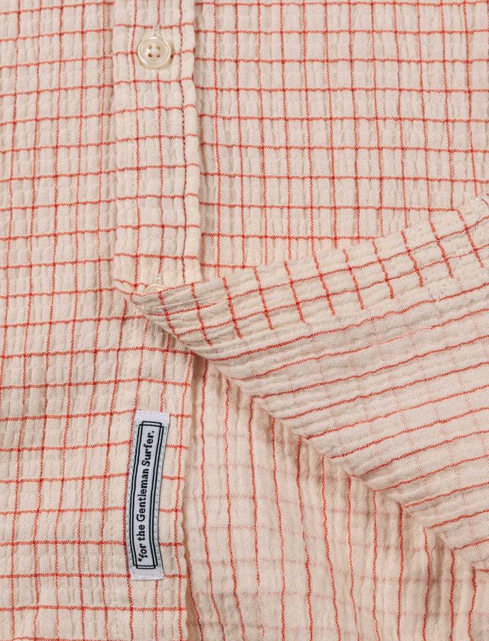 Cuisse De Grenouille CHEMISE BUTTON DOWN EN GAZE DE COTON BLANC ROUGE