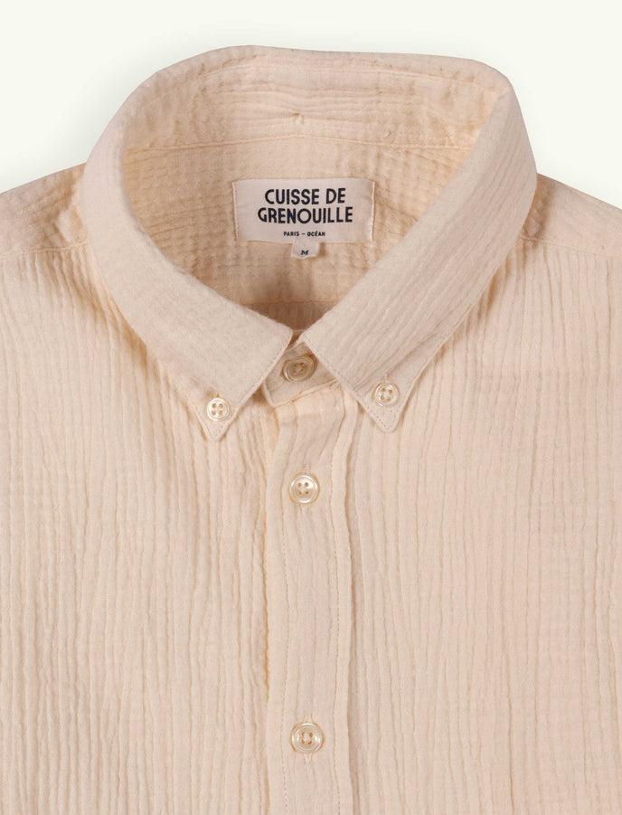 Cuisse De Grenouille CHEMISE BUTTON DOWN EN GAZE DE COTON CRÈME