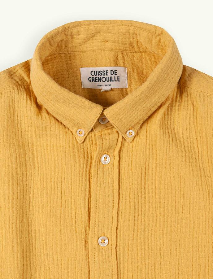 Cuisse De Grenouille CHEMISE BUTTON DOWN EN GAZE DE COTON MOUTARDE