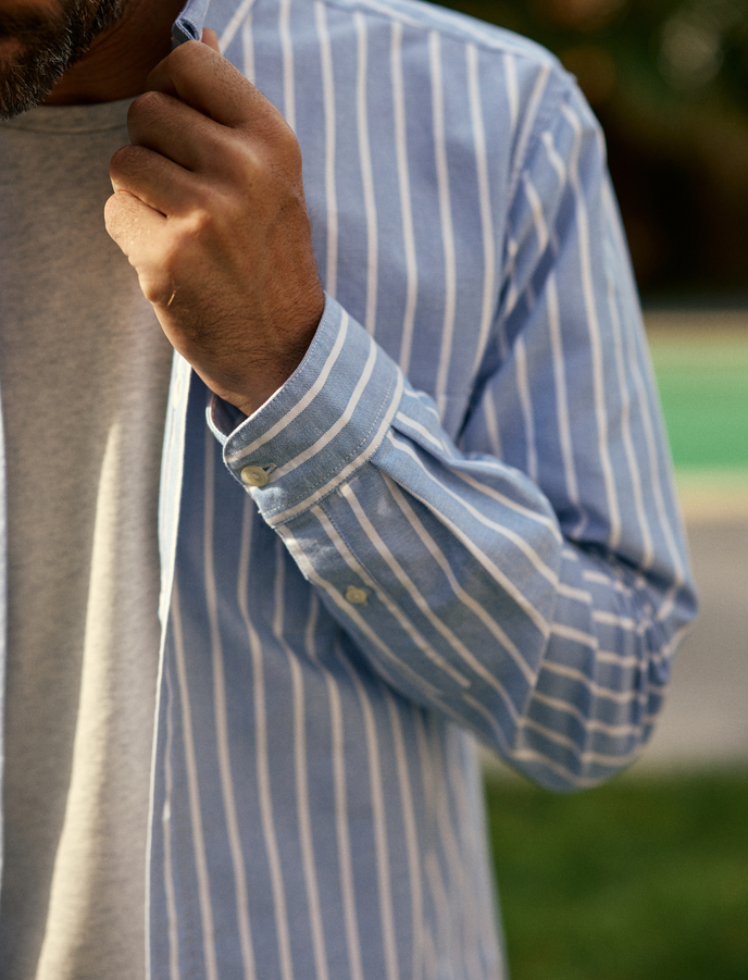 Cuisse De Grenouille CHEMISE OXFORD EN COTON RAYURES BLEU BLANC
