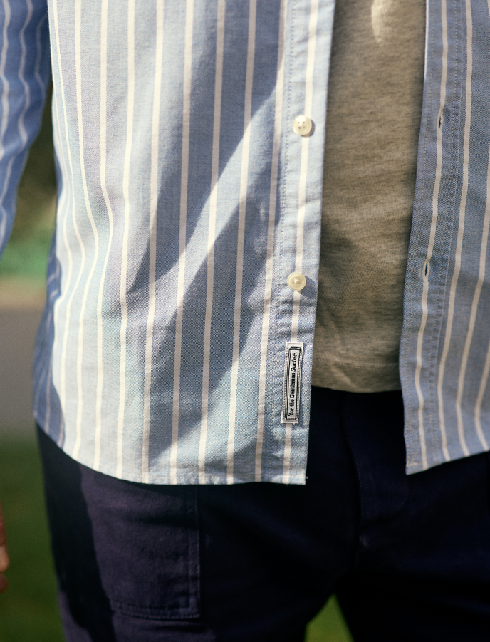 Cuisse De Grenouille CHEMISE OXFORD EN COTON RAYURES BLEU BLANC