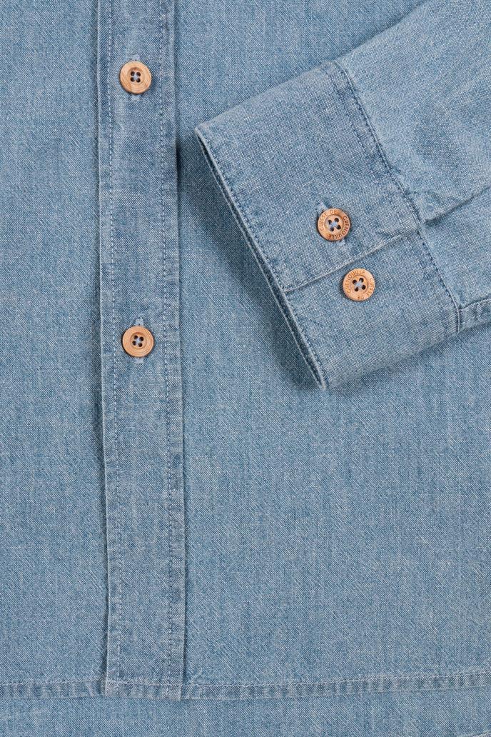 Cuisse De Grenouille CHEMISE COL MAO EN CHAMBRAY