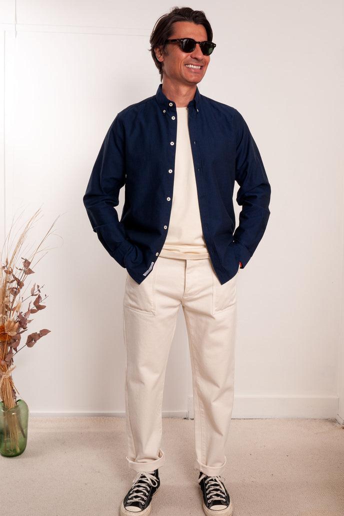 Cuisse De Grenouille CHEMISE OXFORD BLEU MARINE