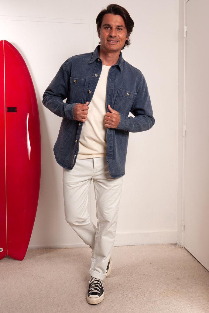 Cuisse De Grenouille SURCHEMISE TWILL BLEU DÉLAVÉ