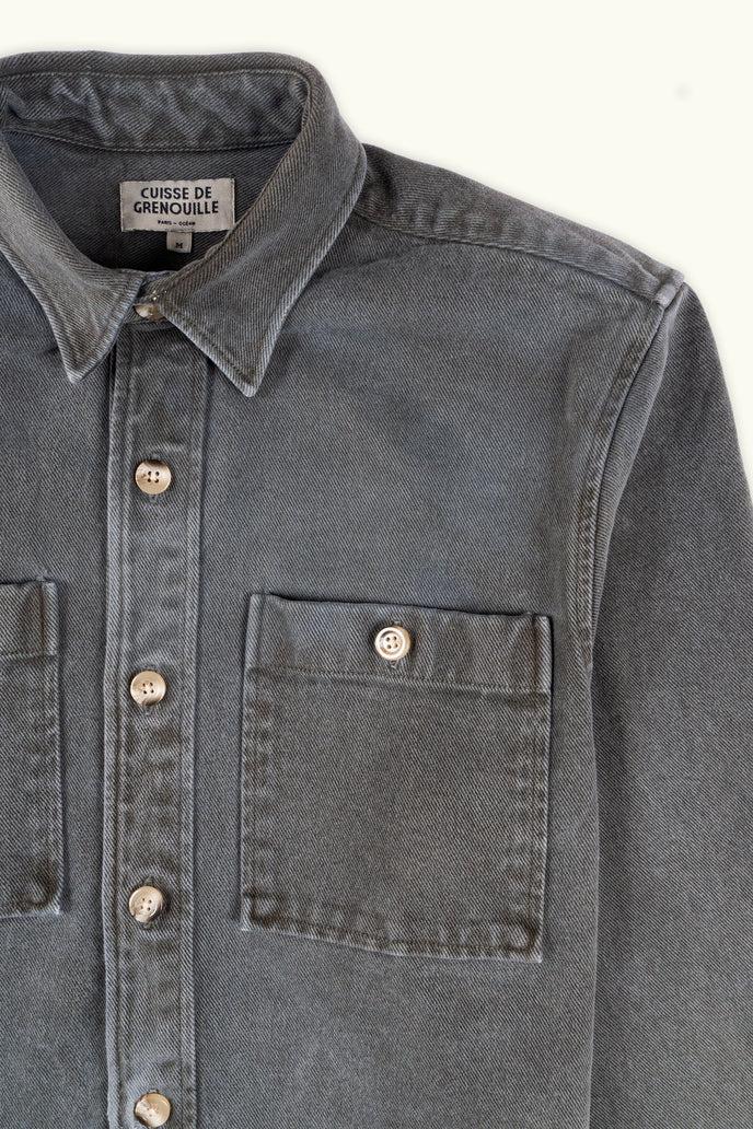 Cuisse De Grenouille SURCHEMISE TWILL GRIS DÉLAVÉ