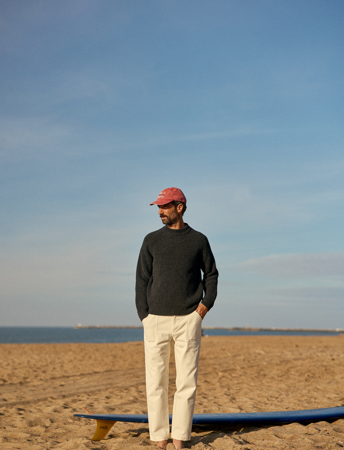 Cuisse De Grenouille FATIGUE PANT ECRU AVEC BANDE VELOURS ECRU