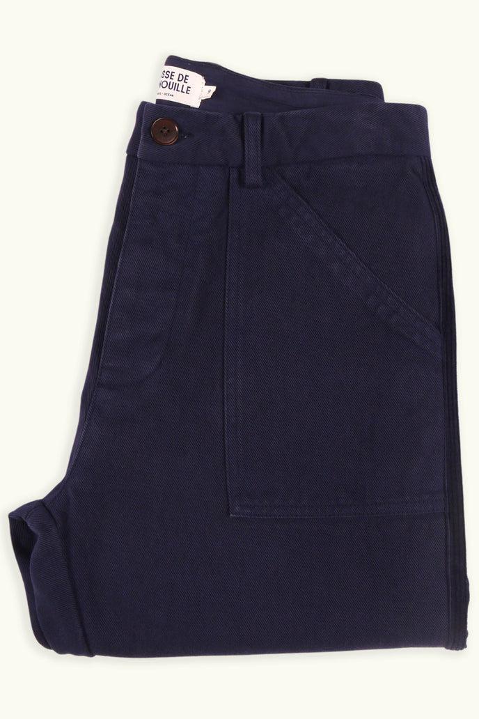 Cuisse De Grenouille FATIGUE PANT NAVY AVEC BANDE VELOURS NAVY