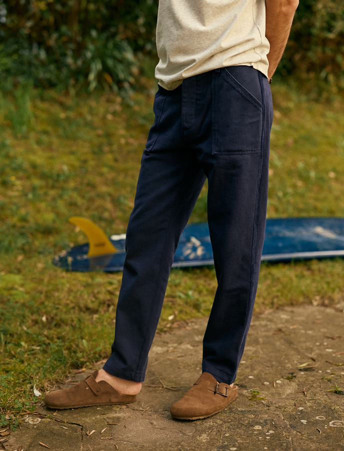 Cuisse De Grenouille FATIGUE PANT NAVY AVEC BANDE VELOURS NAVY