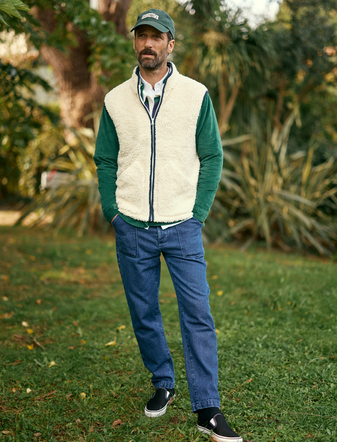 Cuisse De Grenouille GILET SANS MANCHE EN POLAIRE ECRU TOM