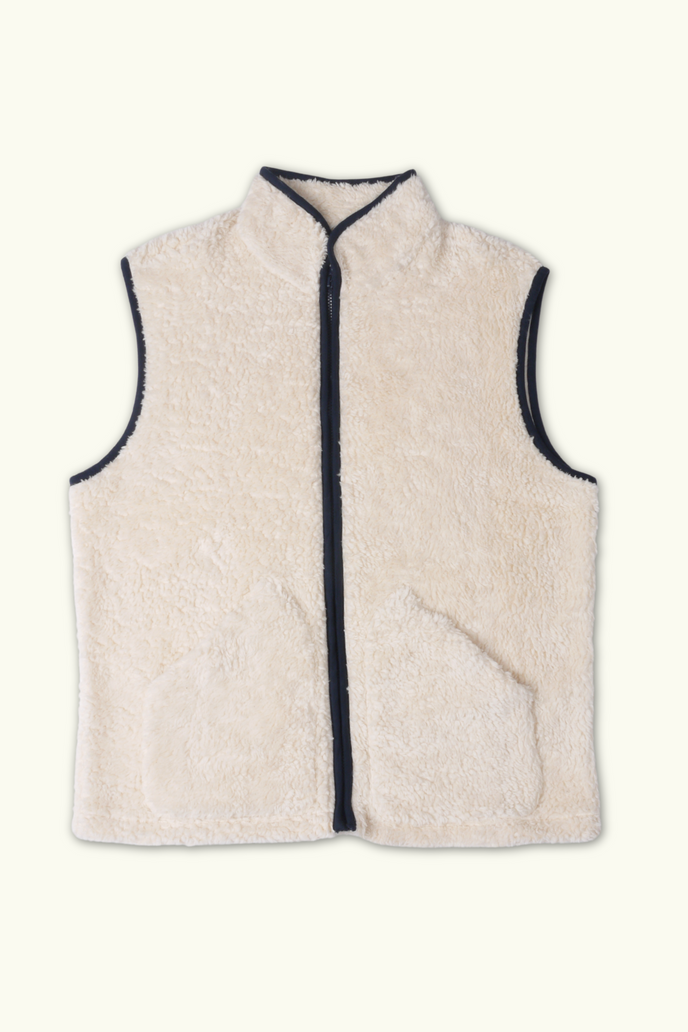 Cuisse De Grenouille GILET SANS MANCHE EN POLAIRE ECRU TOM