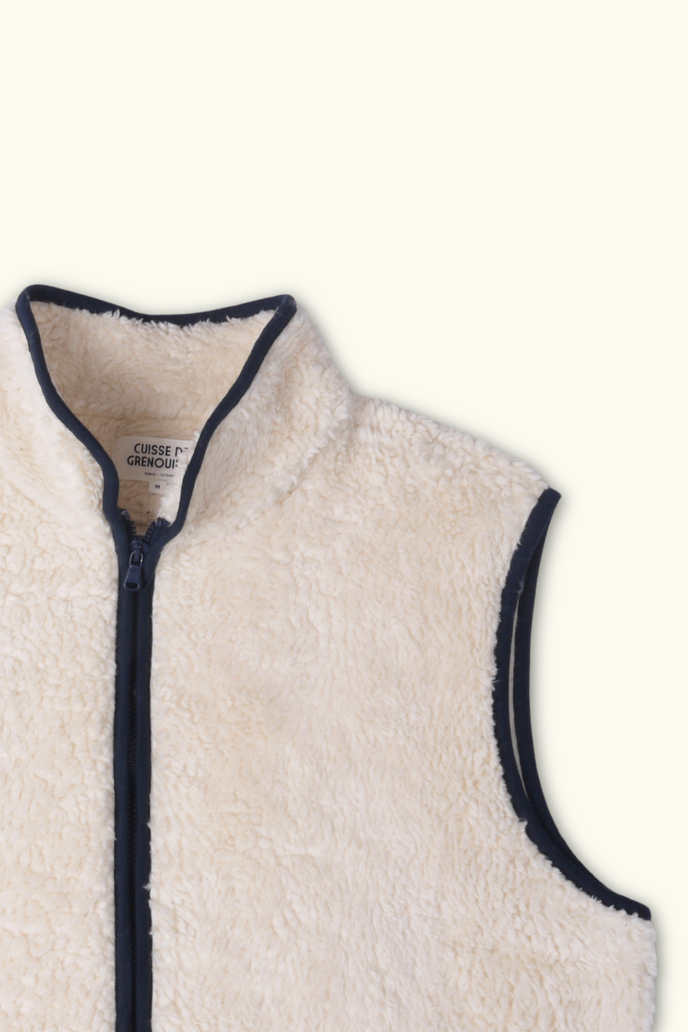 Cuisse De Grenouille GILET SANS MANCHE EN POLAIRE ECRU TOM