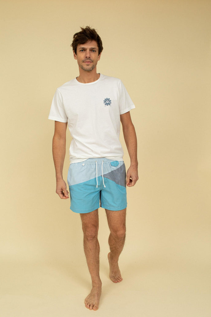 Cuisse De Grenouille MAILLOT INDIEN BLEU CIEL - BLANC