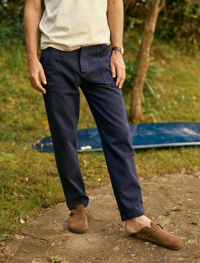 cuisse de grenouille PANTALON FATIGUE - PANT BLEU DÉLAVÉ