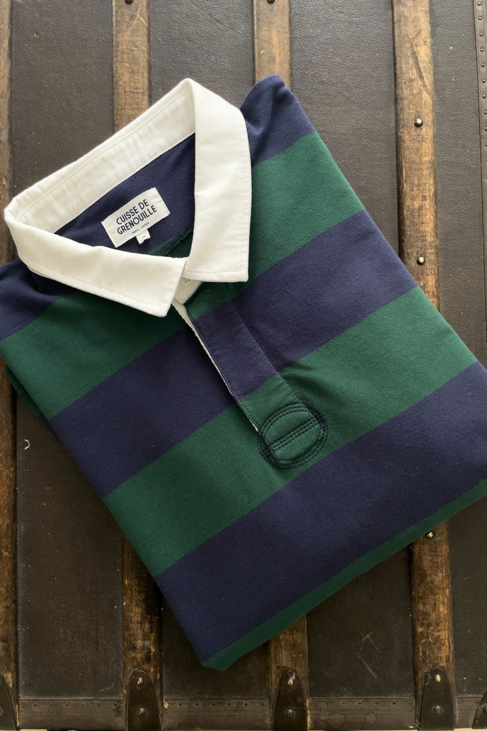 Cuisse De Grenouille POLO RUGBY VERT SAPIN-BLEU MARINE