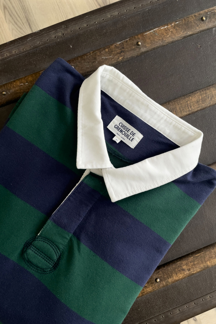 Cuisse De Grenouille POLO RUGBY VERT SAPIN-BLEU MARINE