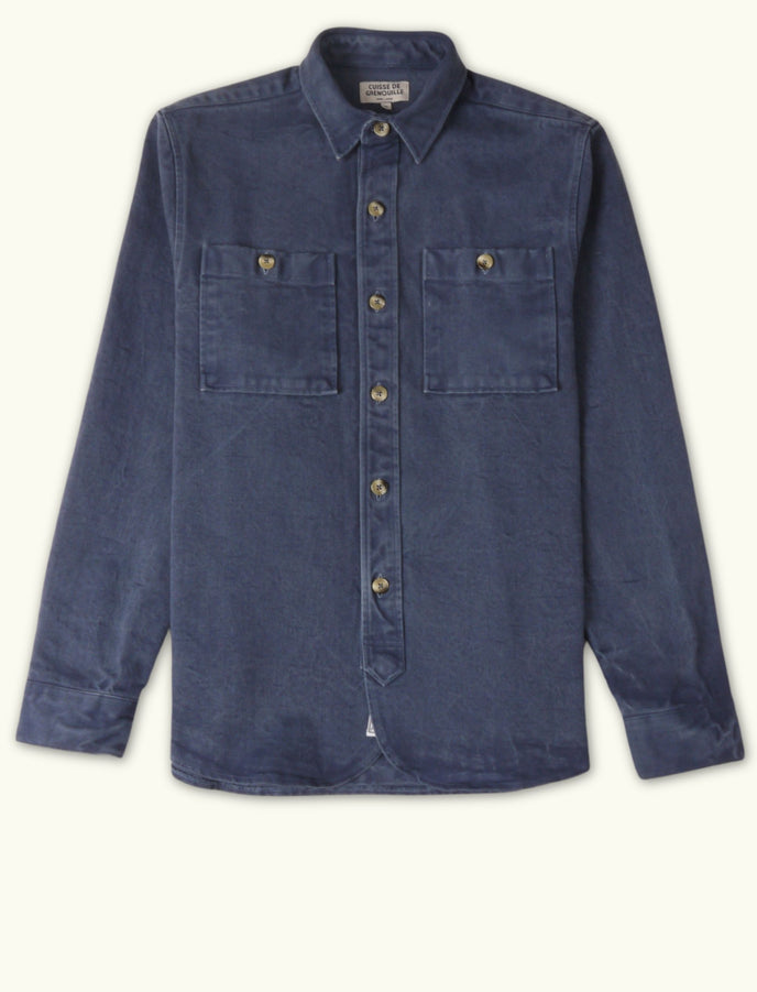 Cuisse De Grenouille SURCHEMISE EN TWILL BLEU ARDOISE