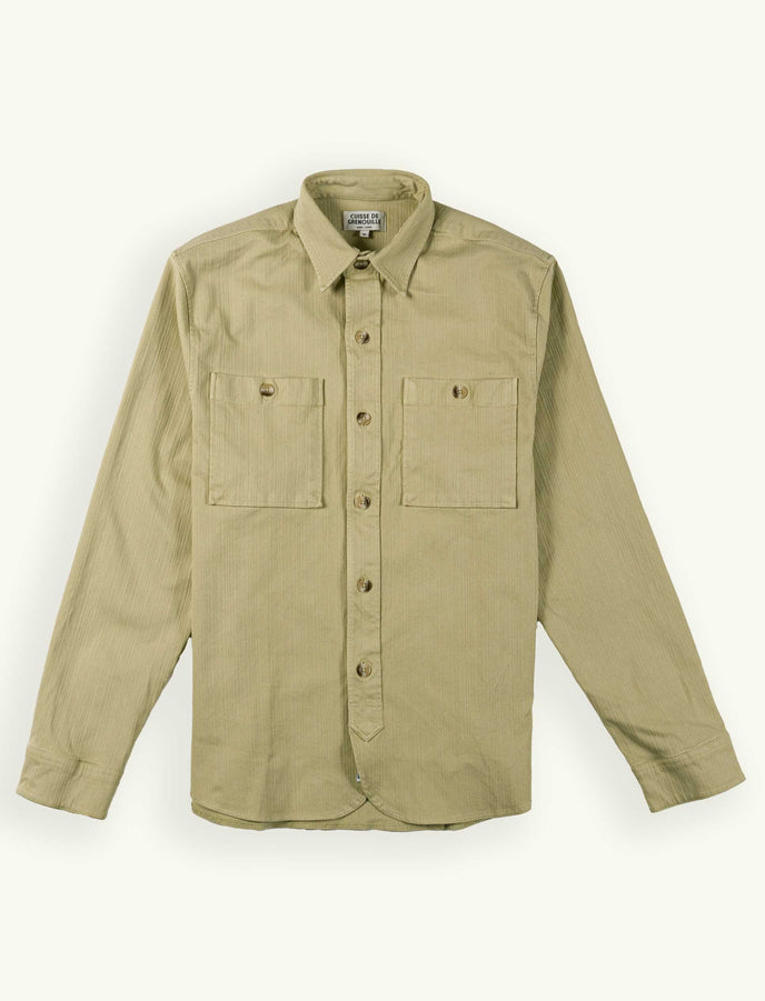 cuisse de grenouille SURCHEMISE TEXTURÉE VERT DESERT SAFARI