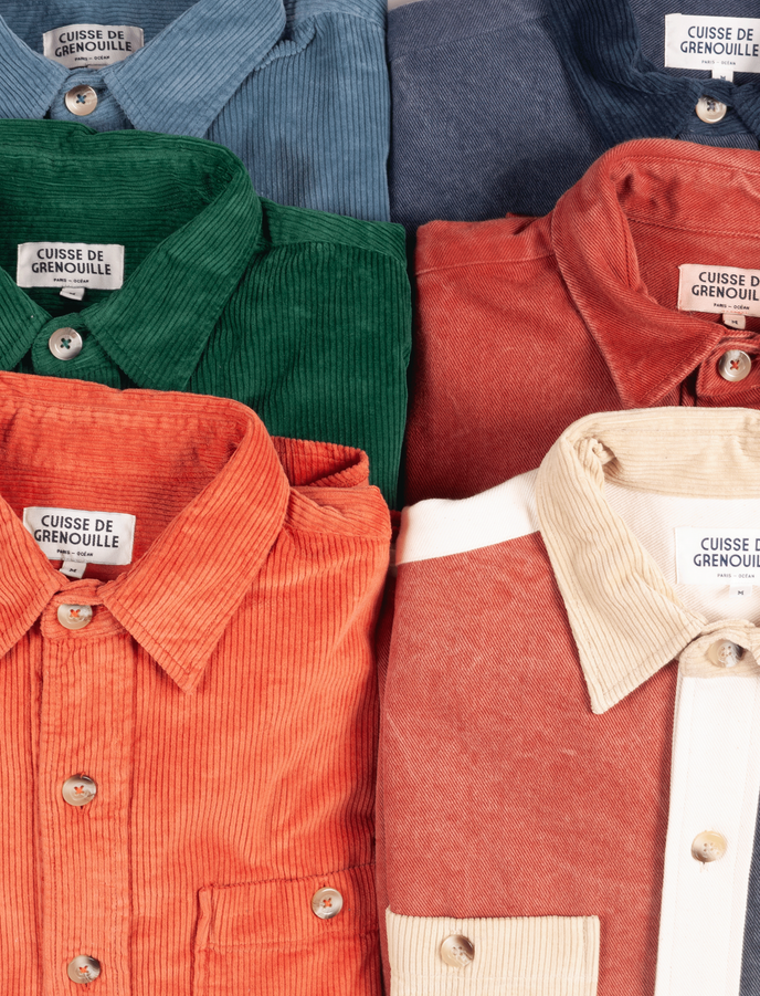 Cuisse De Grenouille SURCHEMISE VELOUR COTELE TERRACOTTA