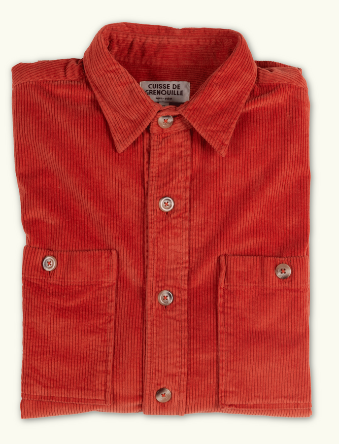 Cuisse De Grenouille SURCHEMISE VELOUR COTELE TERRACOTTA