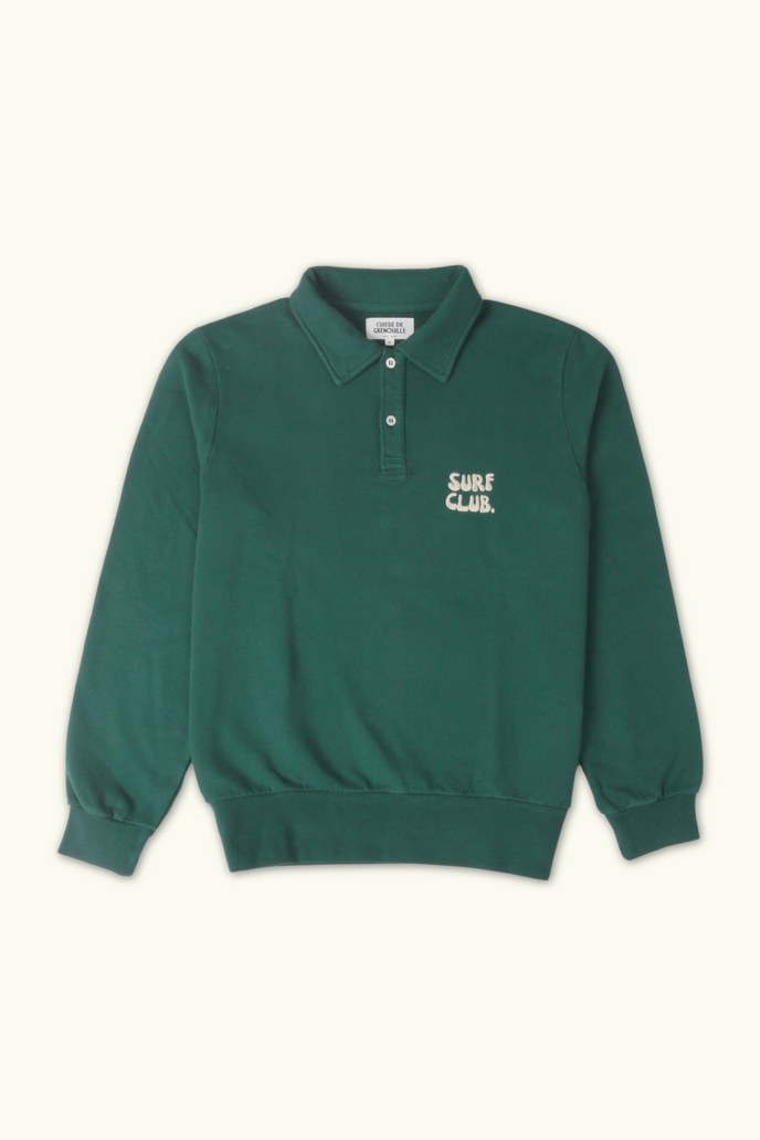 Cuisse De Grenouille SWEAT POLO VERT SAPIN SURF CLUB