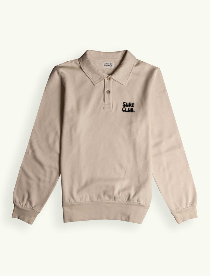 Cuisse De Grenouille SWEATSHIRT POLO ECRU BRODERIE "SURF CLUB"