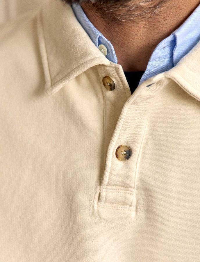 Cuisse De Grenouille SWEATSHIRT POLO ECRU BRODERIE "SURF CLUB"