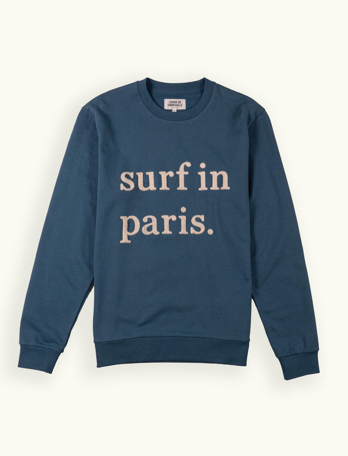 Cuisse De Grenouille SWEATSHIRT SURF IN PARIS BLEU ARDOISE