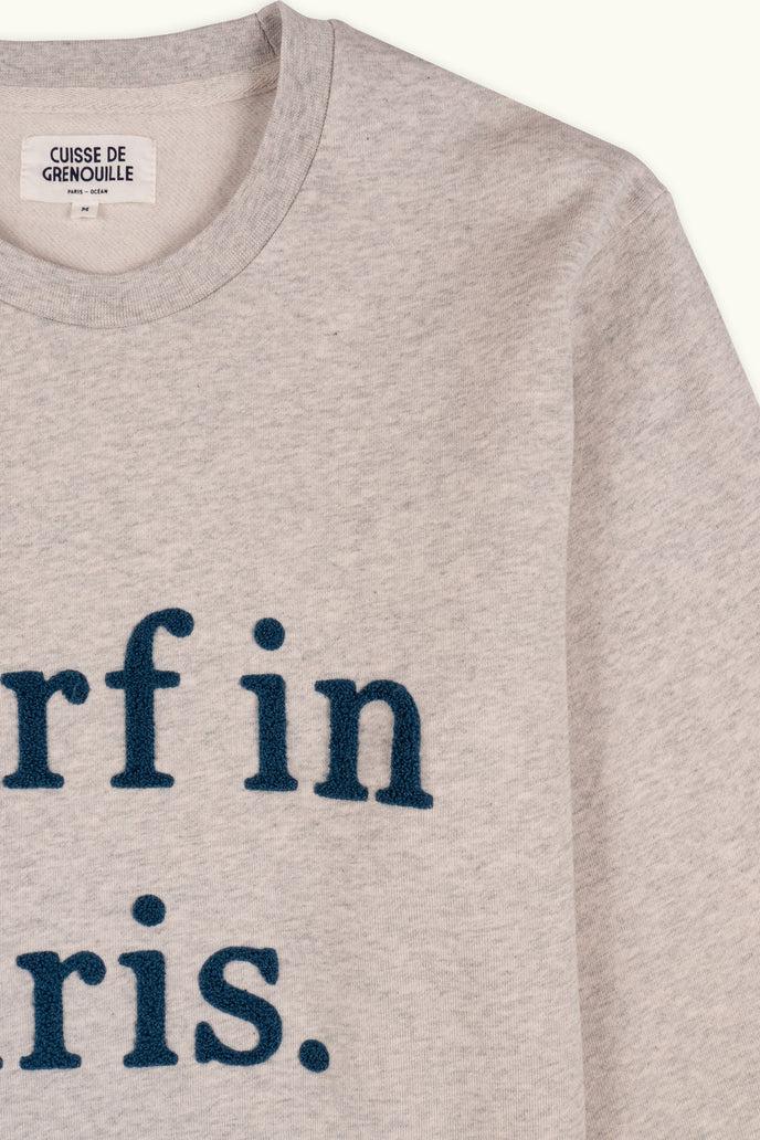 Cuisse De Grenouille SWEATSHIRT SURF IN PARIS LIGHT GREY CHINE