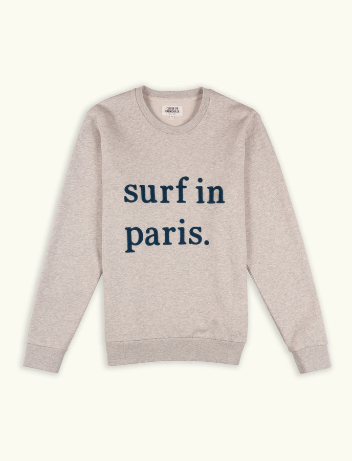 cuisse de grenouille SWEATSHIRT SURF IN PARIS LIGHT GREY CHINE