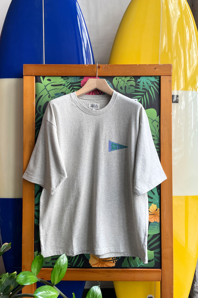 Cuisse De Grenouille TEE-SHIRT OVERSIZE EPAIS GRIS 'SURF FEVER-SURF SLANG'