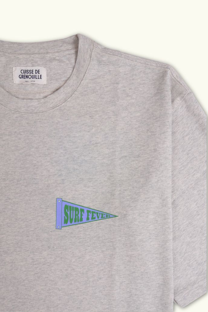 Cuisse De Grenouille TEE-SHIRT OVERSIZE EPAIS GRIS 'SURF FEVER-SURF SLANG'