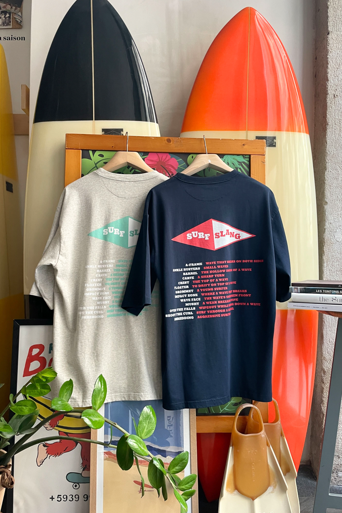 cuisse de grenouille TEE-SHIRT OVERSIZE EPAIS GRIS 'SURF FEVER-SURF SLANG'
