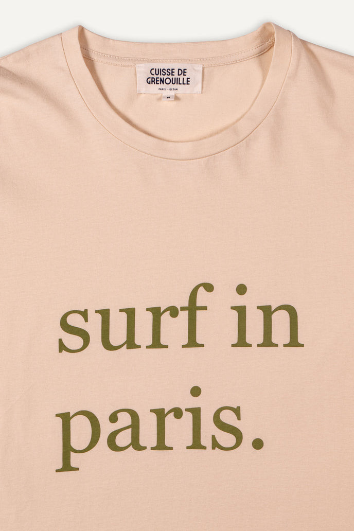 Cuisse De Grenouille TEE-SHIRT SURF IN PARIS ÉCRU / KAKI