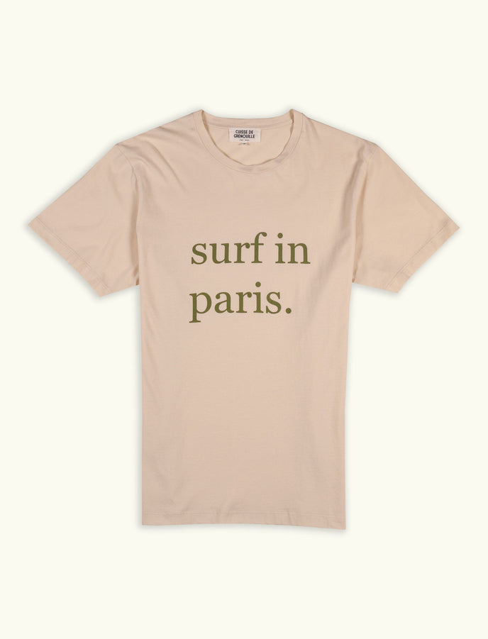 cuisse de grenouille TEE-SHIRT SURF IN PARIS ÉCRU / KAKI