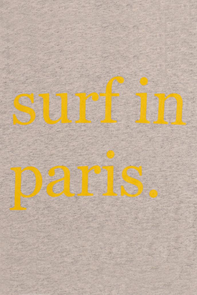 Cuisse De Grenouille TEE-SHIRT SURF IN PARIS GRIS CLAIR CHINÉ / JAUNE