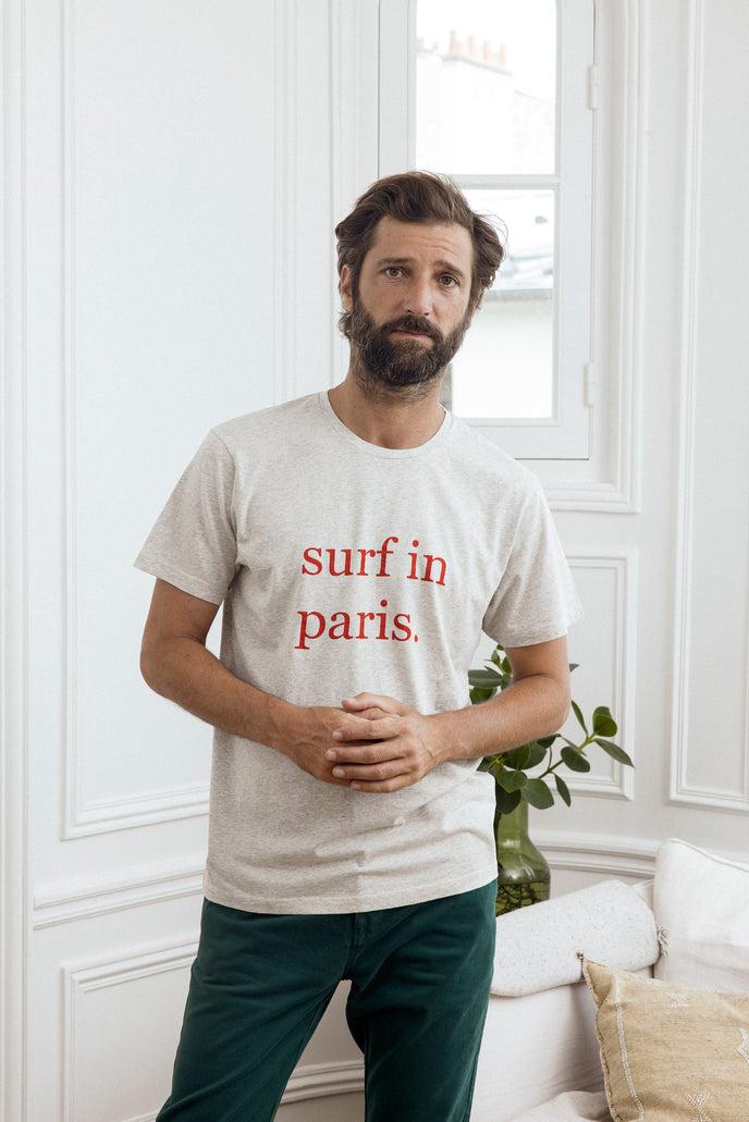 cuisse de grenouille TEE-SHIRT SURF IN PARIS GRIS / ROUGE