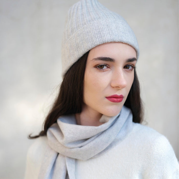 Cxl By Christian Lacroix Bonnet à Côtes Anglaises Cachemire - Gris Clair