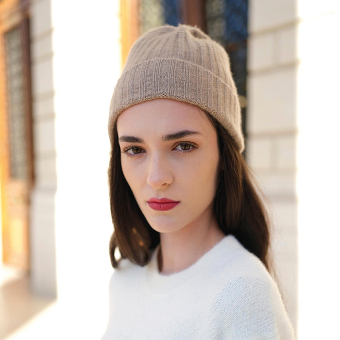 Cxl By Christian Lacroix Bonnet à Côtes Anglaises Cachemire - Taupe