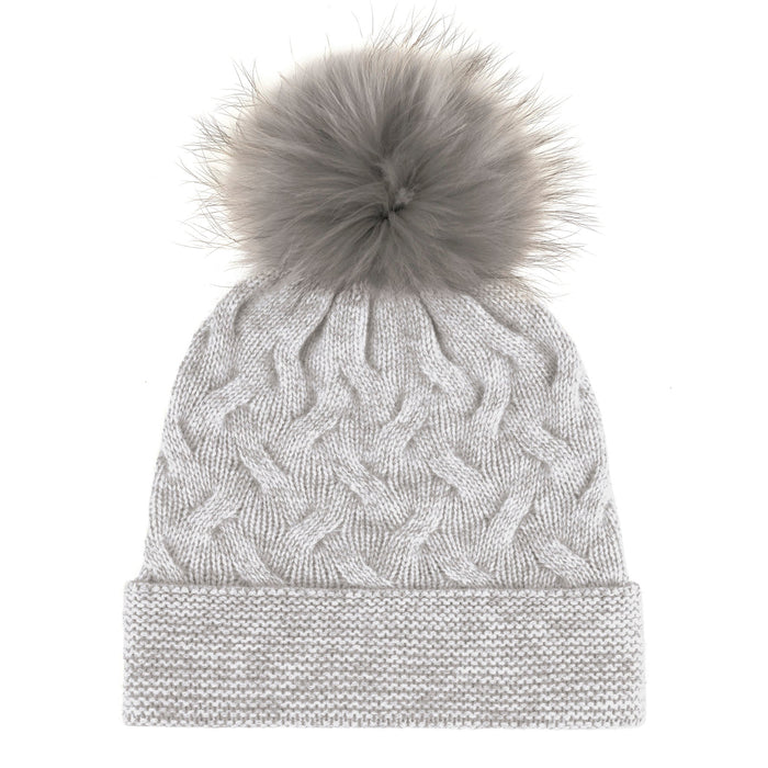 cxl by christian lacroix Bonnet à pompon cachemire - Gris claire cxl by christian lacroix Bonnet à pompon cachemire - Gris claire