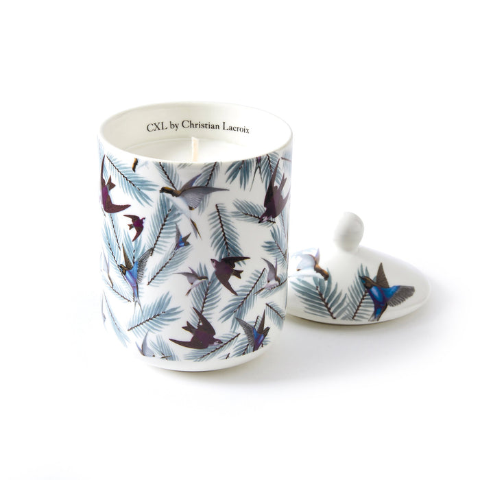 cxl by christian lacroix Bougie parfumée en pot de porcelaine - Birds Blanc - Jasmin & Ylang - durée de combustion 65h - 315 g