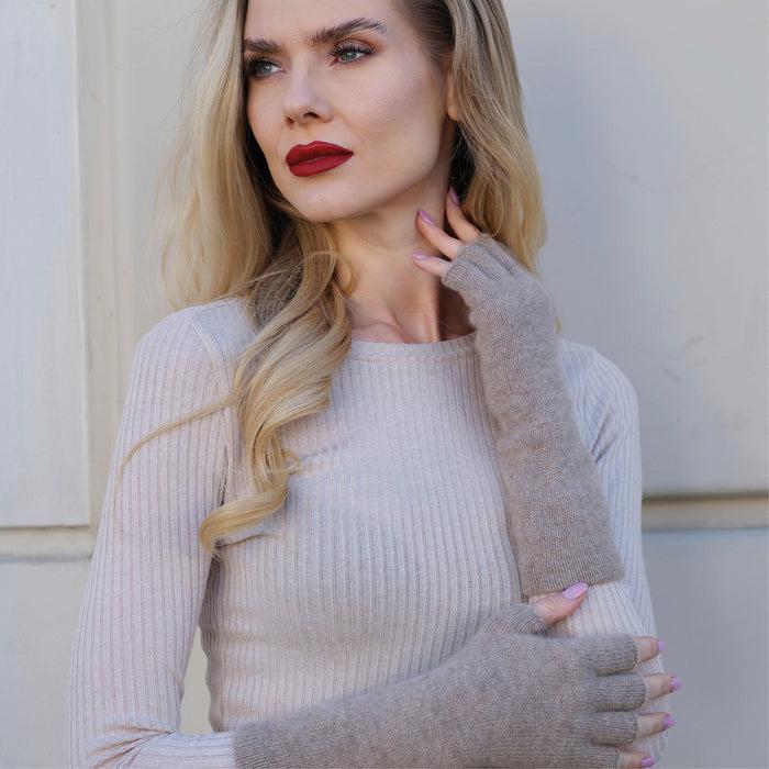 Cxl By Christian Lacroix Mitaines Cachemire - Taupe