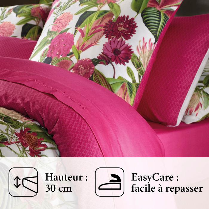 Cxl By Christian Lacroix Drap-housse Satin De Coton - Garden Micro Fuchsia