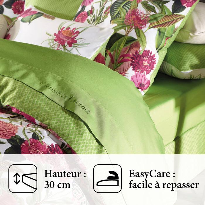 Cxl By Christian Lacroix Drap-housse Satin De Coton - Garden Micro Vert