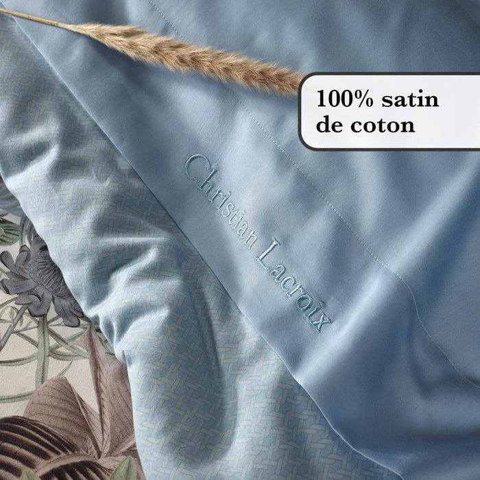 Cxl By Christian Lacroix Drap Plat Sati De Coton - Garden Micro Blue Clair