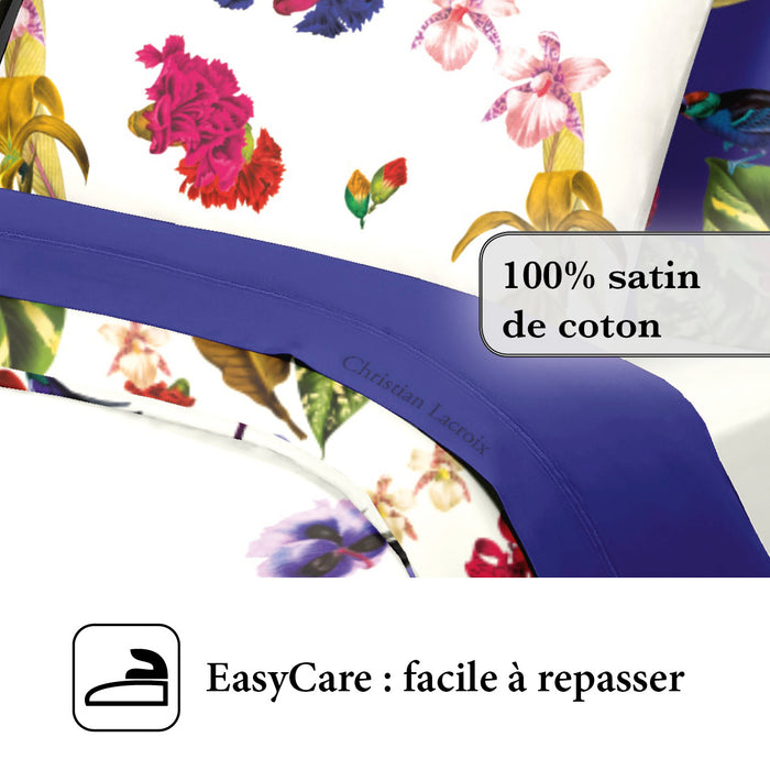 Cxl By Christian Lacroix Drap Plat Satin De Coton - Bleu