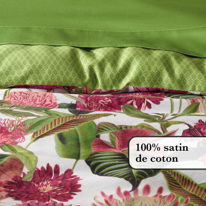 Cxl By Christian Lacroix Drap Plat Satin De Coton - Garden Micro Vert