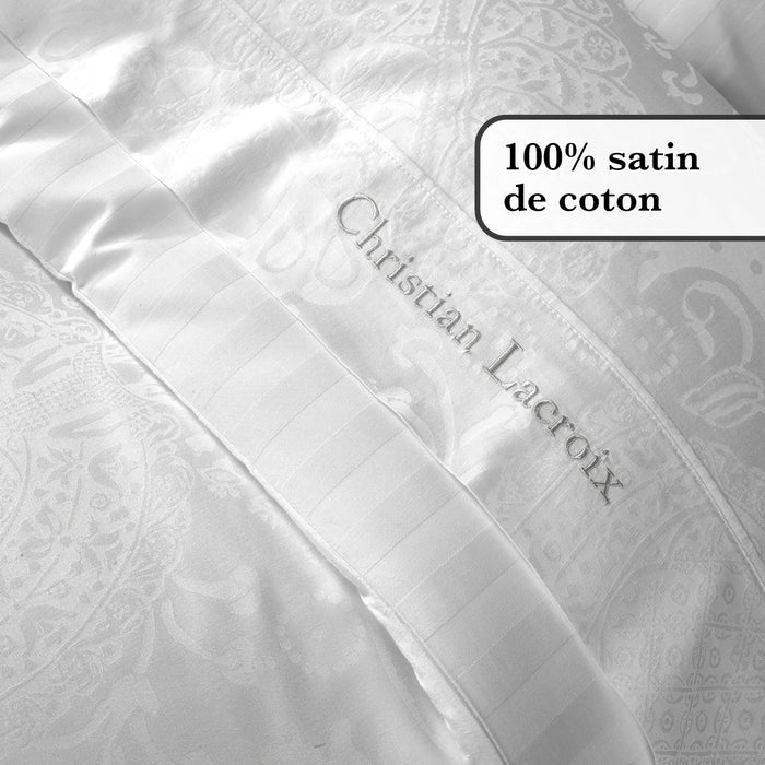 Cxl By Christian Lacroix Drap Plat Satin De Coton - Jacquard Arles Blanc
